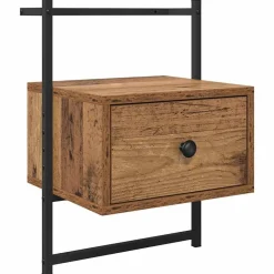 vidaXL Mesas-Armario de Noche con cajón Madera vieja 35 x 30 x 51 cm