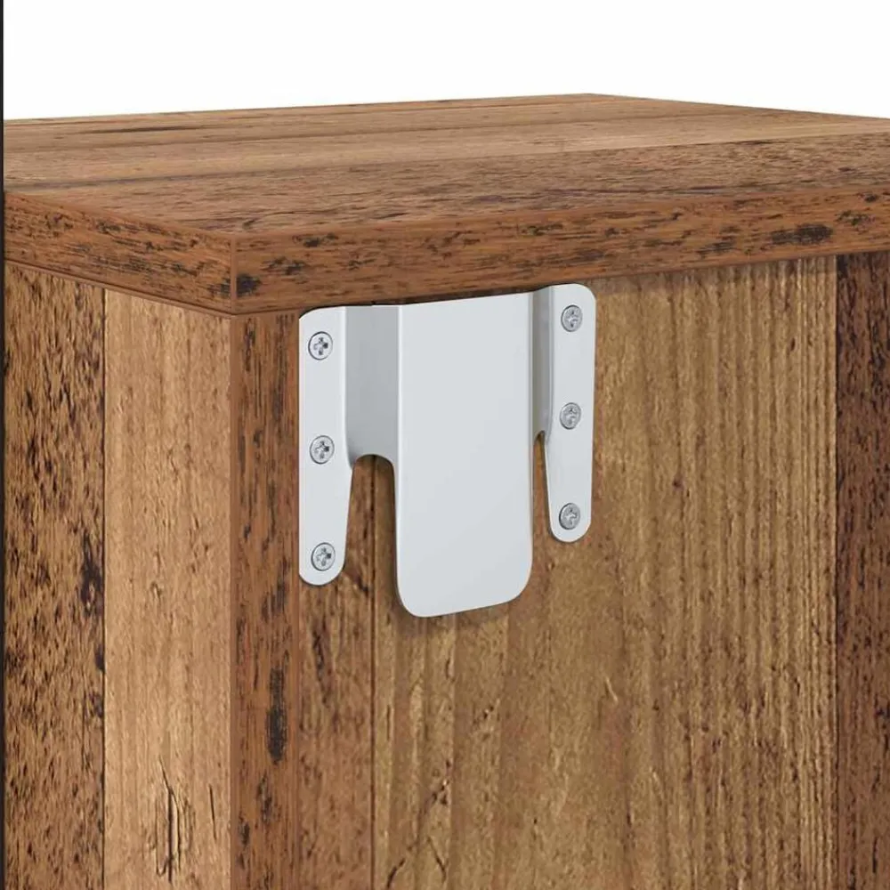 vidaXL Mesas-Armario de Noche con cajón Madera vieja 35 x 30 x 51 cm
