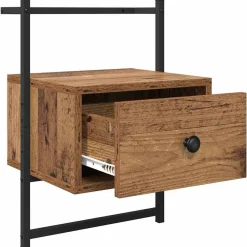 vidaXL Mesas-Armario de Noche con cajón Madera vieja 35 x 30 x 51 cm