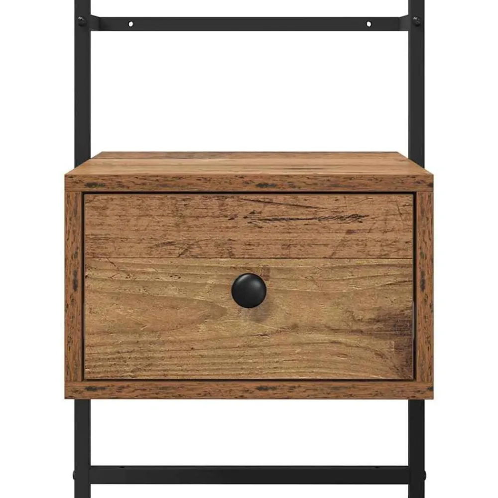 vidaXL Mesas-Armario de Noche con cajón Madera vieja 35 x 30 x 51 cm