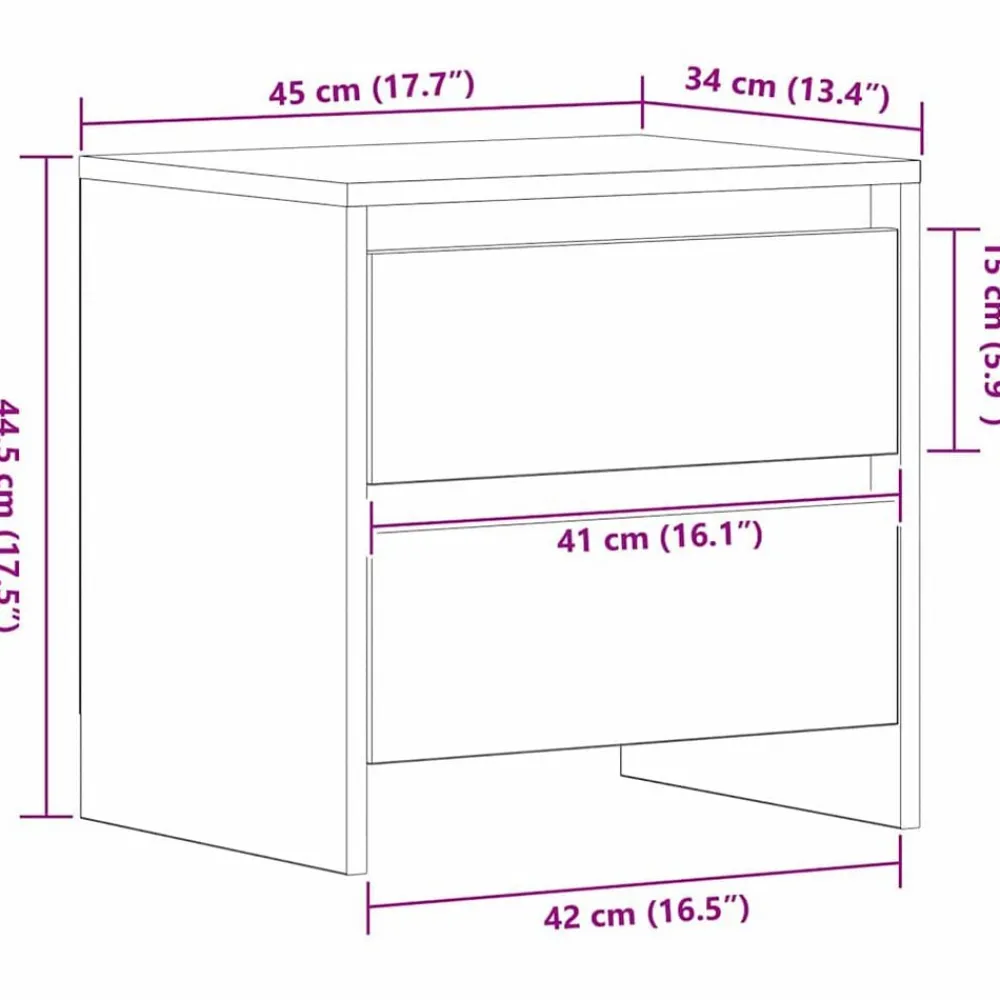 vidaXL Armario de Noche con cajón Madera vieja 45 x 34 x 44,5 cm Madera envejecida Hot