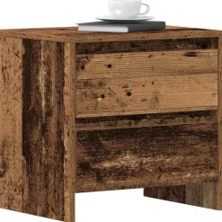vidaXL Armario de Noche con cajón Madera vieja 45 x 34 x 44,5 cm Madera envejecida Hot