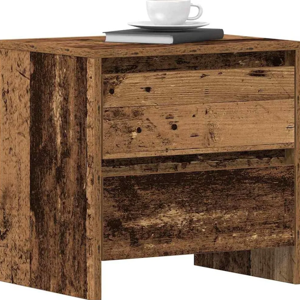 vidaXL Armario de Noche con cajón Madera vieja 45 x 34 x 44,5 cm Madera envejecida Hot