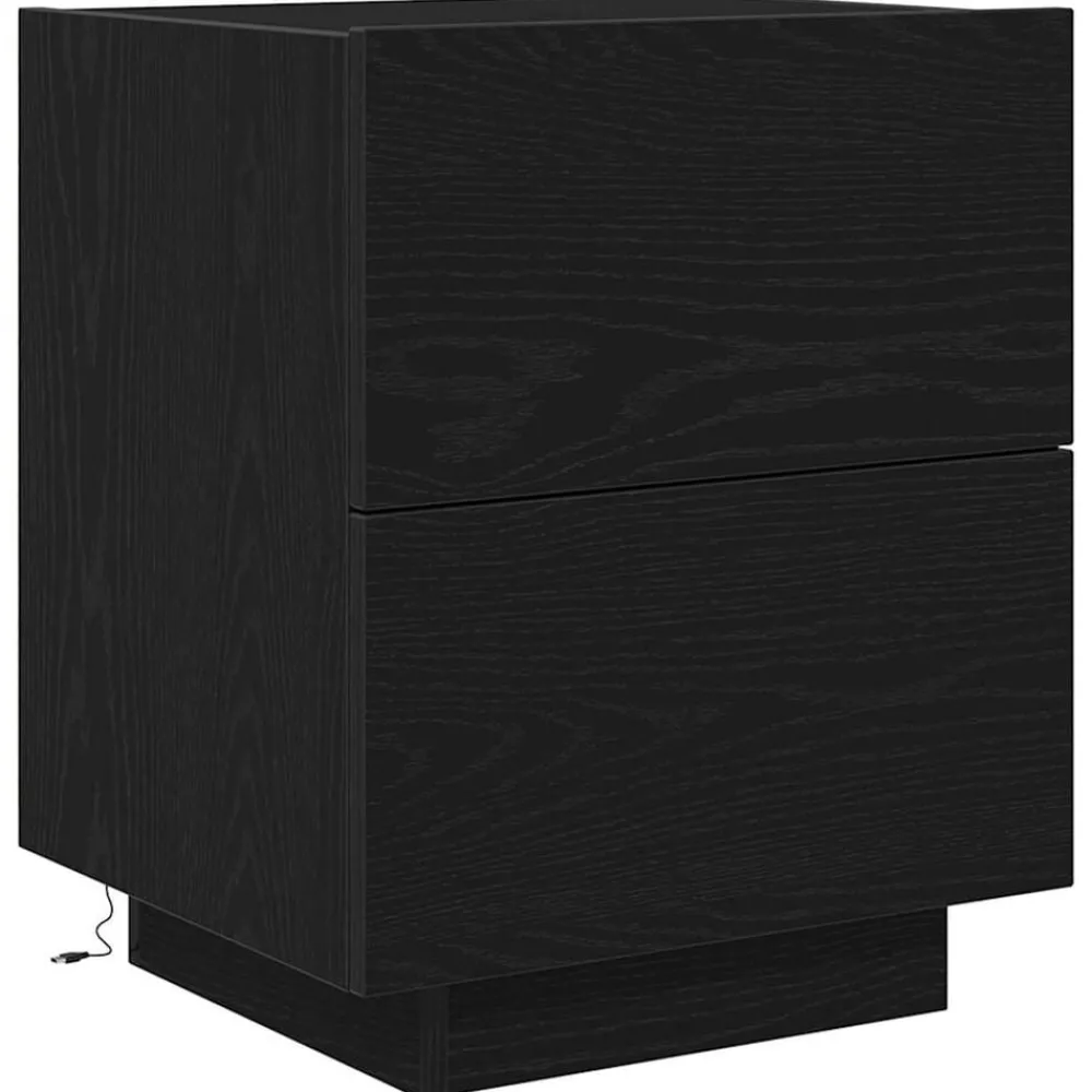 vidaXL Armario de Noche con cajón 45 x 40 x 55 cm Roble negro Online