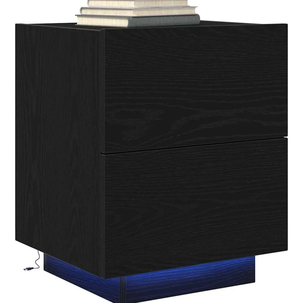 vidaXL Armario de Noche con cajón 45 x 40 x 55 cm Roble negro Online