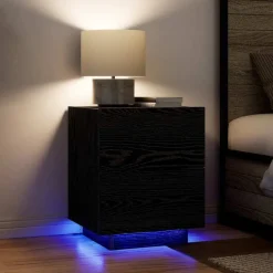 vidaXL Armario de Noche con cajón 45 x 40 x 55 cm Roble negro Online