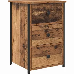 vidaXL Armario de Noche con cajón Marrón 40 x 36 x 60 cm Madera envejecida Outlet