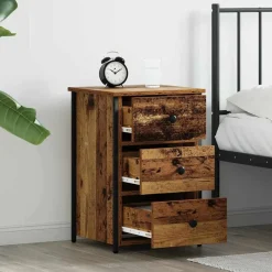 vidaXL Armario de Noche con cajón Marrón 40 x 36 x 60 cm Madera envejecida Outlet