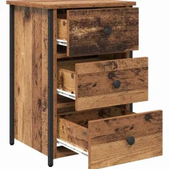 vidaXL Armario de Noche con cajón Marrón 40 x 36 x 60 cm Madera envejecida Outlet