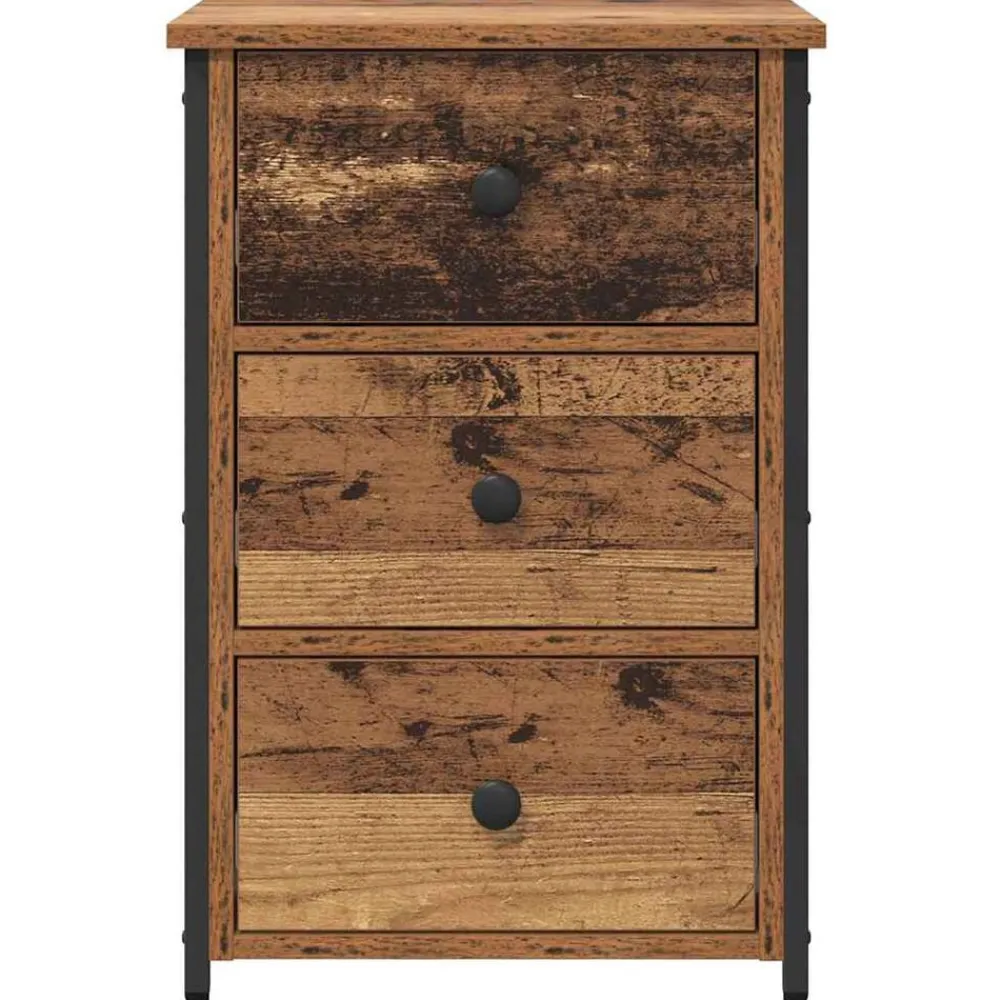 vidaXL Armario de Noche con cajón Marrón 40 x 36 x 60 cm Madera envejecida Outlet