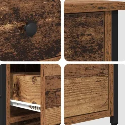 vidaXL Armario de Noche con cajón Marrón 40 x 36 x 60 cm Madera envejecida Outlet