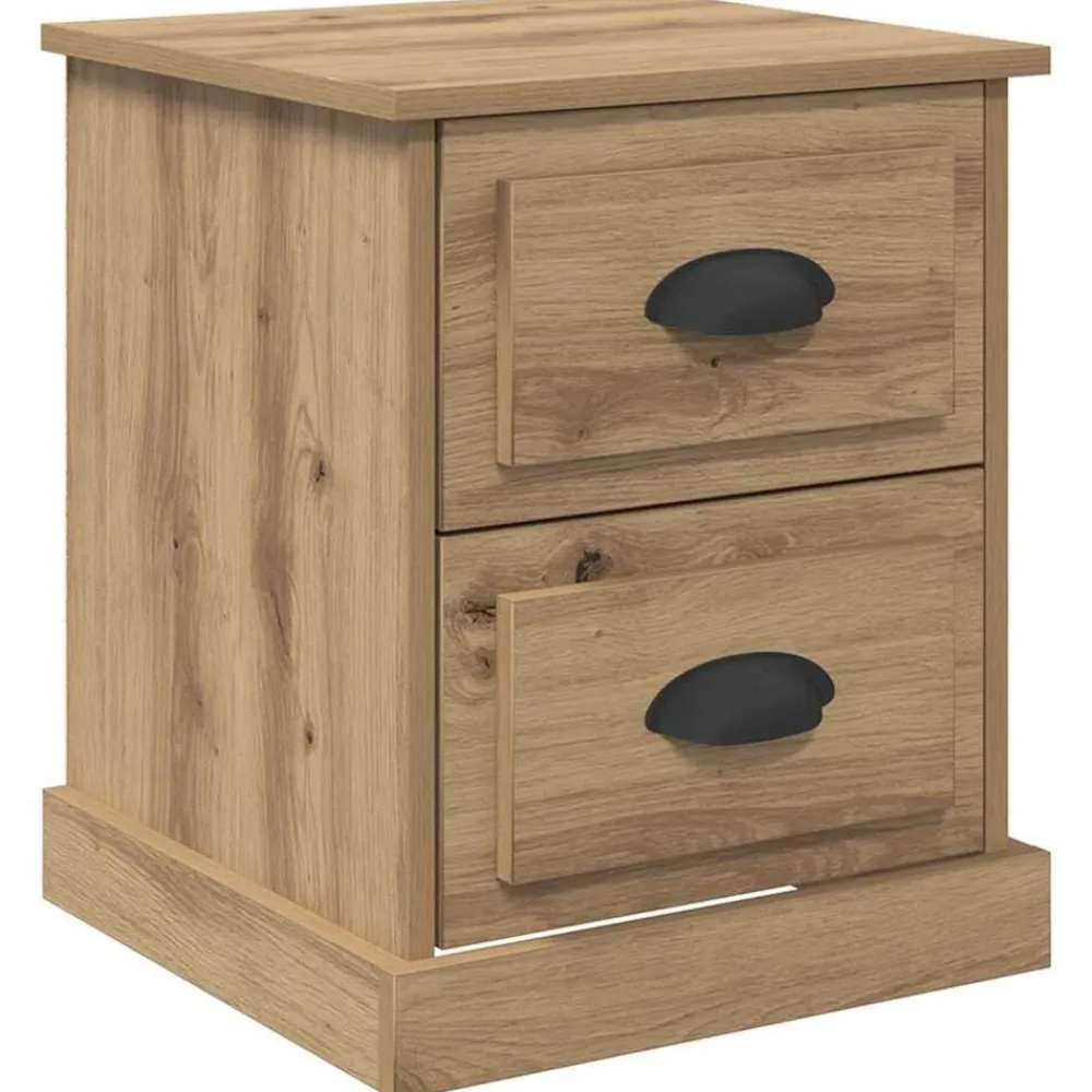 vidaXL Armario de Noche con cajón Roble artesanal 39 x 39 x 47.5 cm Roble artisan New