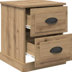 vidaXL Armario de Noche con cajón Roble artesanal 39 x 39 x 47.5 cm Roble artisan New