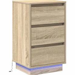vidaXL Armario de Noche con cajón 39 x 34,5 x 65 cm Roble Sonoma Discount