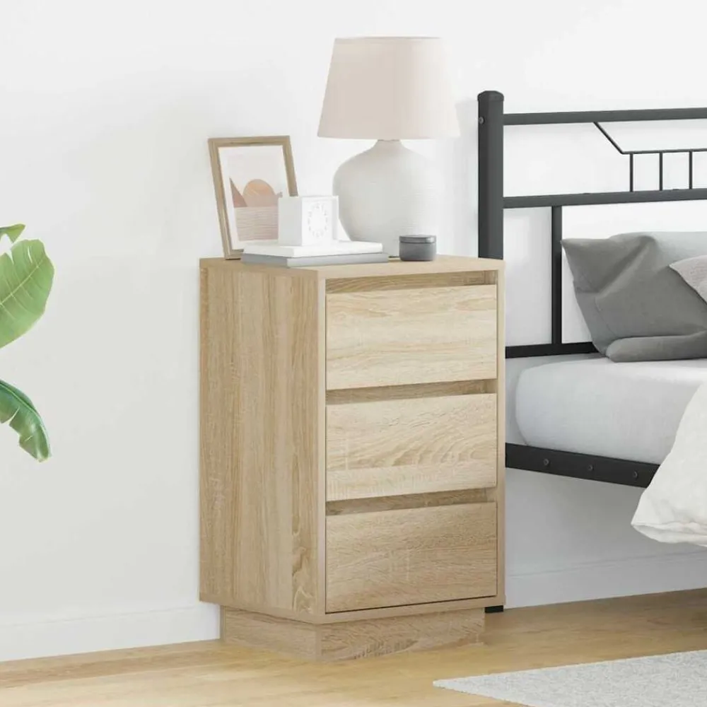 vidaXL Armario de Noche con cajón 39 x 34,5 x 65 cm Roble Sonoma Discount
