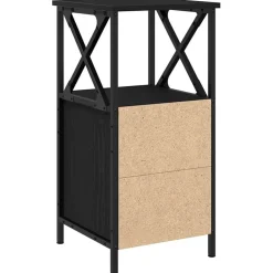 vidaXL Armario de Noche con cajón 34 x 35,5 x 70 cm Roble negro Clearance