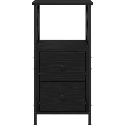 vidaXL Armario de Noche con cajón 34 x 35,5 x 70 cm Roble negro Clearance