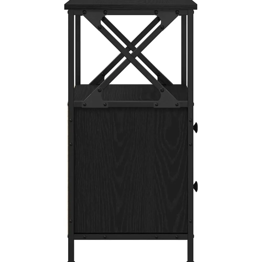 vidaXL Armario de Noche con cajón 34 x 35,5 x 70 cm Roble negro Clearance