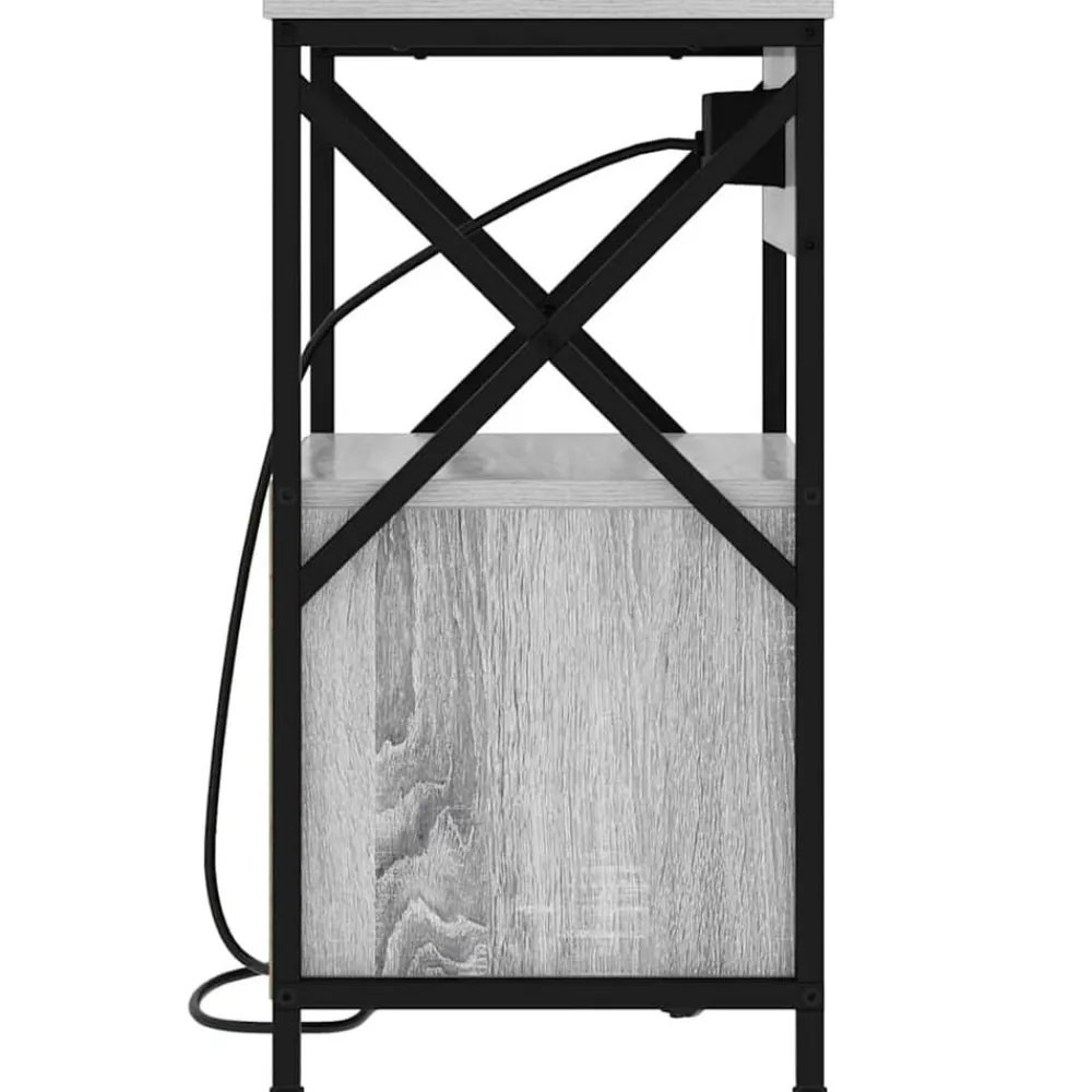 vidaXL Armario de Noche con cajón 40 x 31 x 60 cm Gris sonoma Discount