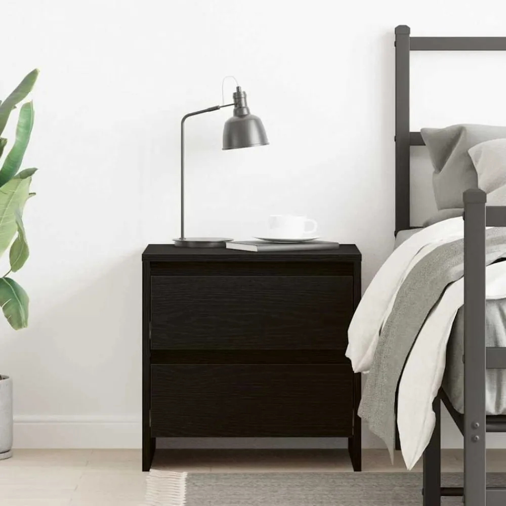 vidaXL Armario de Noche con cajón 45 x 34 x 44,5 cm Roble negro Outlet
