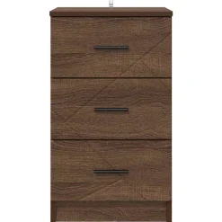 vidaXL Mesas-Armario de Noche con cajón Marrón roble 38 x 38 x 66 cm