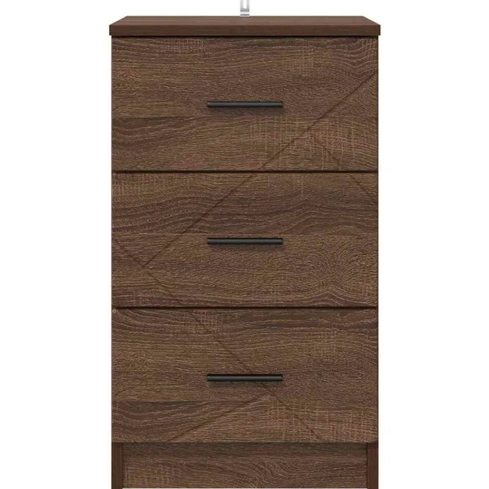 vidaXL Mesas-Armario de Noche con cajón Marrón roble 38 x 38 x 66 cm