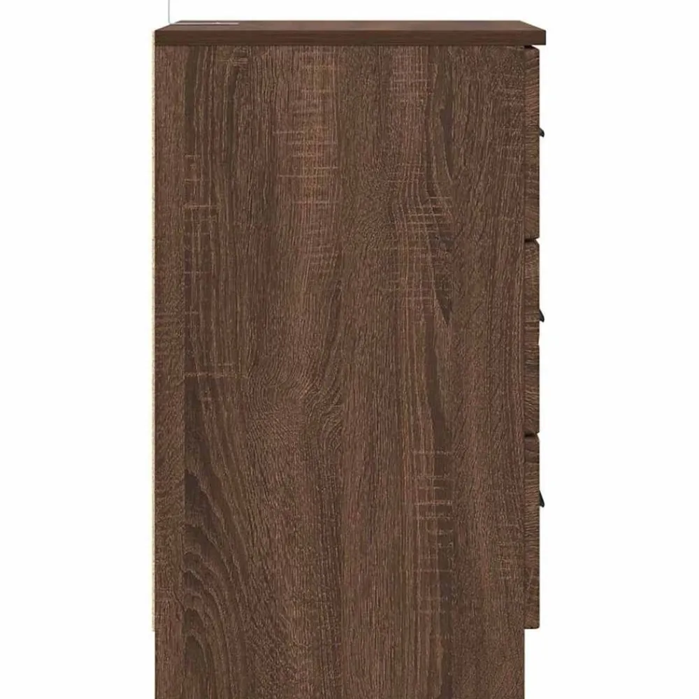 vidaXL Mesas-Armario de Noche con cajón Marrón roble 38 x 38 x 66 cm
