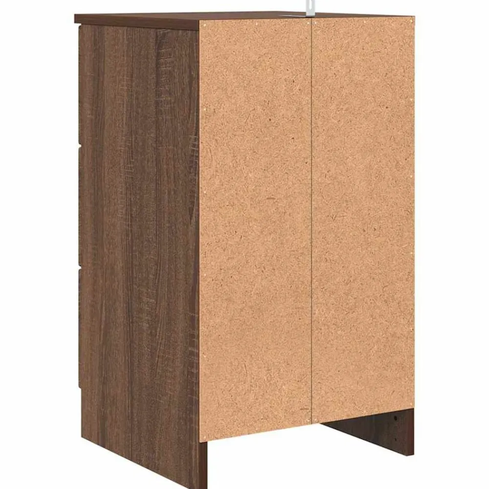 vidaXL Mesas-Armario de Noche con cajón Marrón roble 38 x 38 x 66 cm