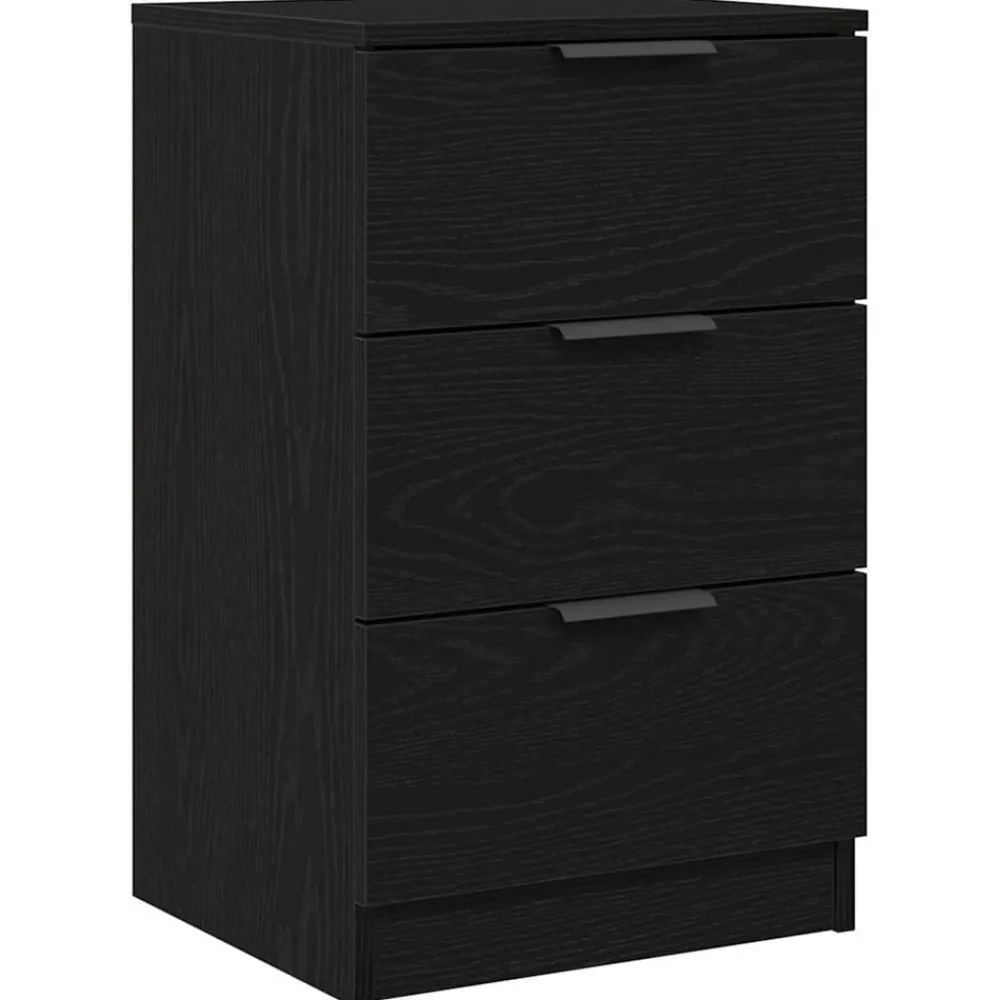 vidaXL Armario de Noche con cajón Roble Negro 40 x 65 x 65 cm Hot