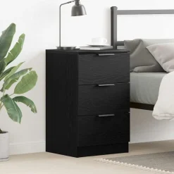 vidaXL Armario de Noche con cajón Roble Negro 40 x 65 x 65 cm Hot
