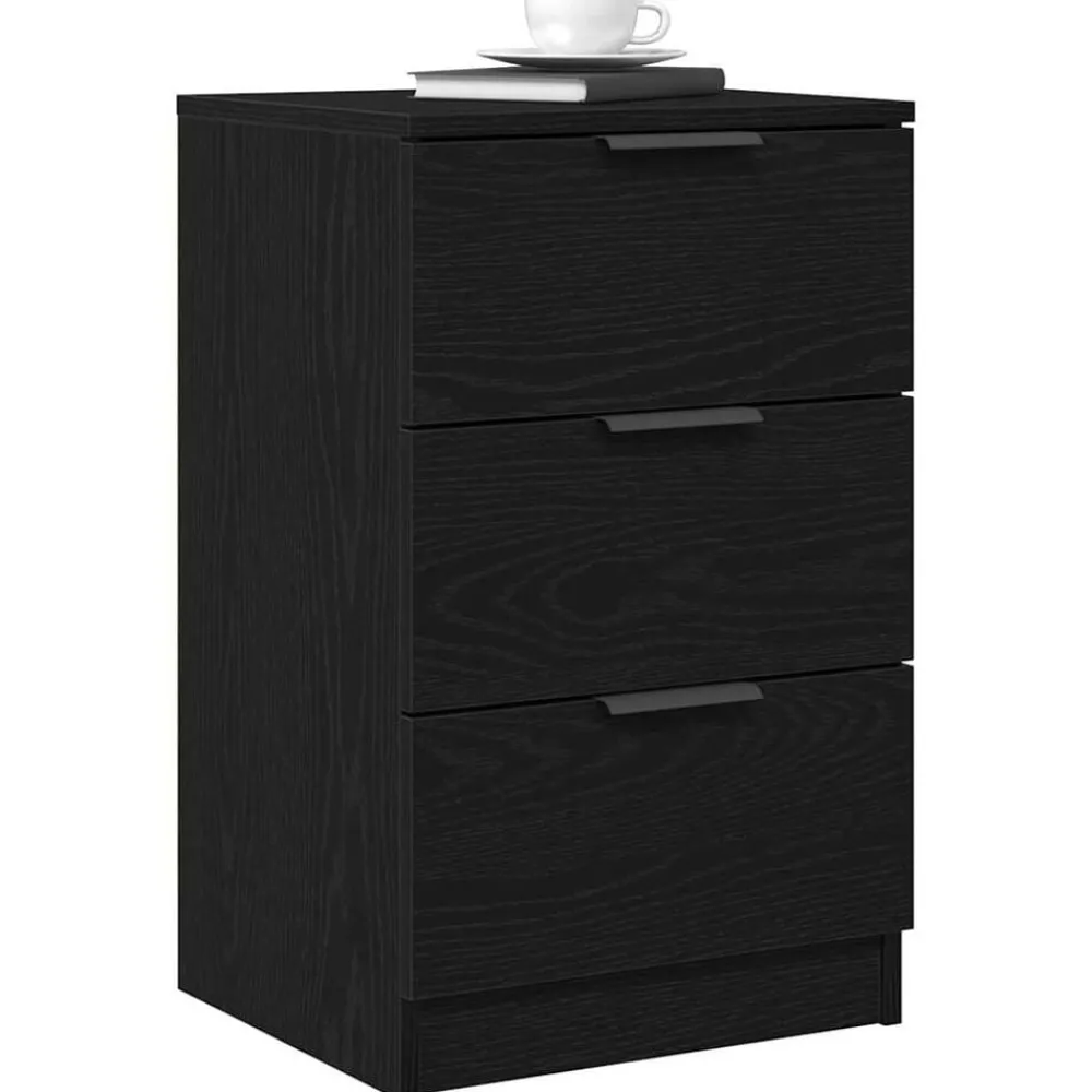 vidaXL Armario de Noche con cajón Roble Negro 40 x 65 x 65 cm Hot