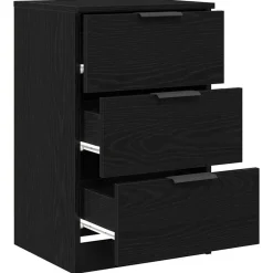 vidaXL Armario de Noche con cajón Roble Negro 40 x 65 x 65 cm Hot
