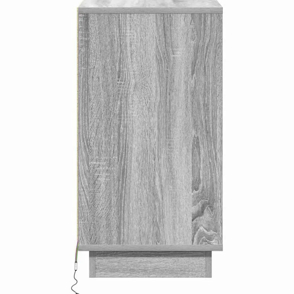 vidaXL Mesas-Armario de Noche Gris 39 x 34,5 x 65 cm Madera de ingeniería
