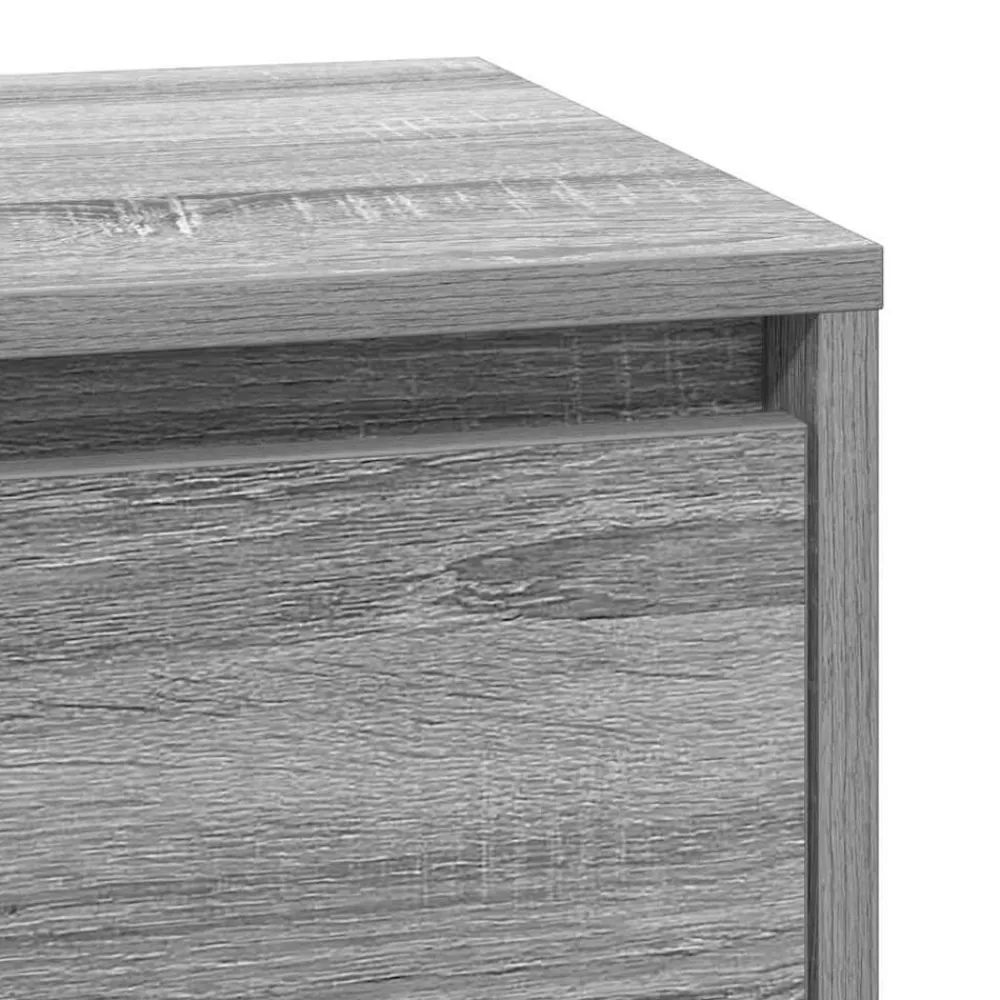 vidaXL Mesas-Armario de Noche Gris 39 x 34,5 x 65 cm Madera de ingeniería