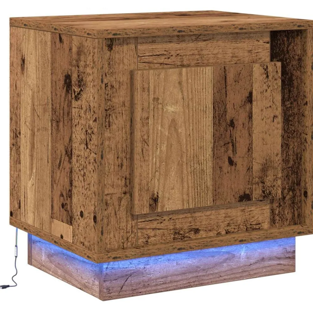 vidaXL Armario de Noche Madera vieja 44 x 34,5 x 45 cm Madera envejecida Clearance