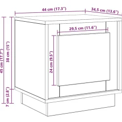 vidaXL Armario de Noche Madera vieja 44 x 34,5 x 45 cm Madera envejecida Clearance