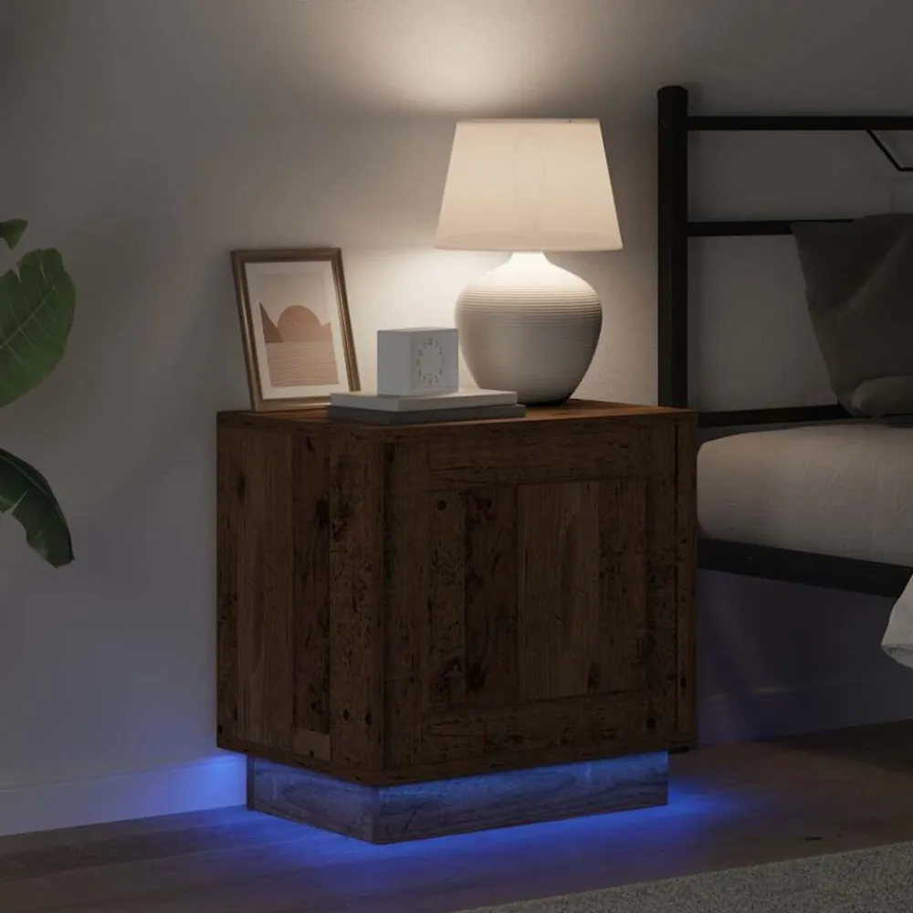 vidaXL Armario de Noche Madera vieja 44 x 34,5 x 45 cm Madera envejecida Clearance