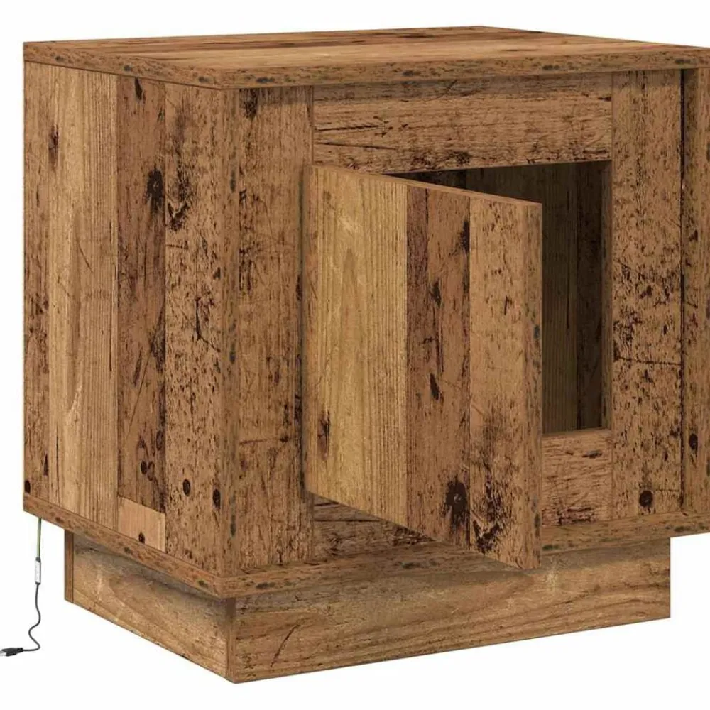 vidaXL Armario de Noche Madera vieja 44 x 34,5 x 45 cm Madera envejecida Clearance