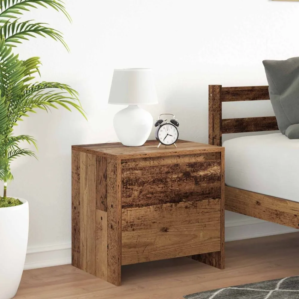 vidaXL Armario de Noche Madera vieja 45 x 34 x 44,5 cm Madera envejecida Discount