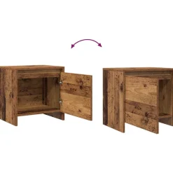 vidaXL Armario de Noche Madera vieja 45 x 34 x 44,5 cm Madera envejecida Discount