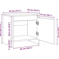 vidaXL Armario de Noche Madera vieja 45 x 34 x 44,5 cm Madera envejecida Discount