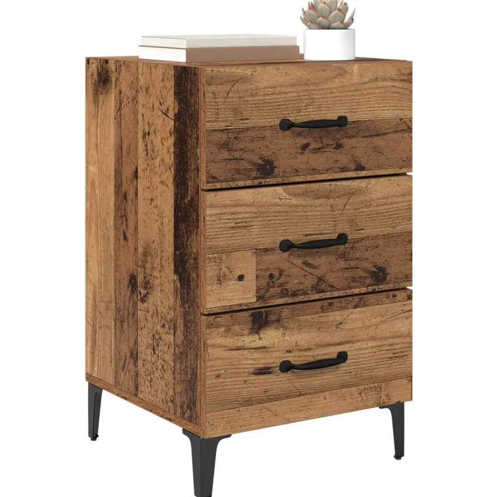 vidaXL Mesas-Armario de Noche Madera vieja 40 x 40.5 x 66 cm