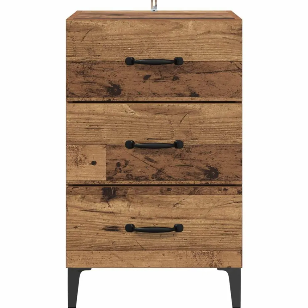 vidaXL Mesas-Armario de Noche Madera vieja 40 x 40.5 x 66 cm