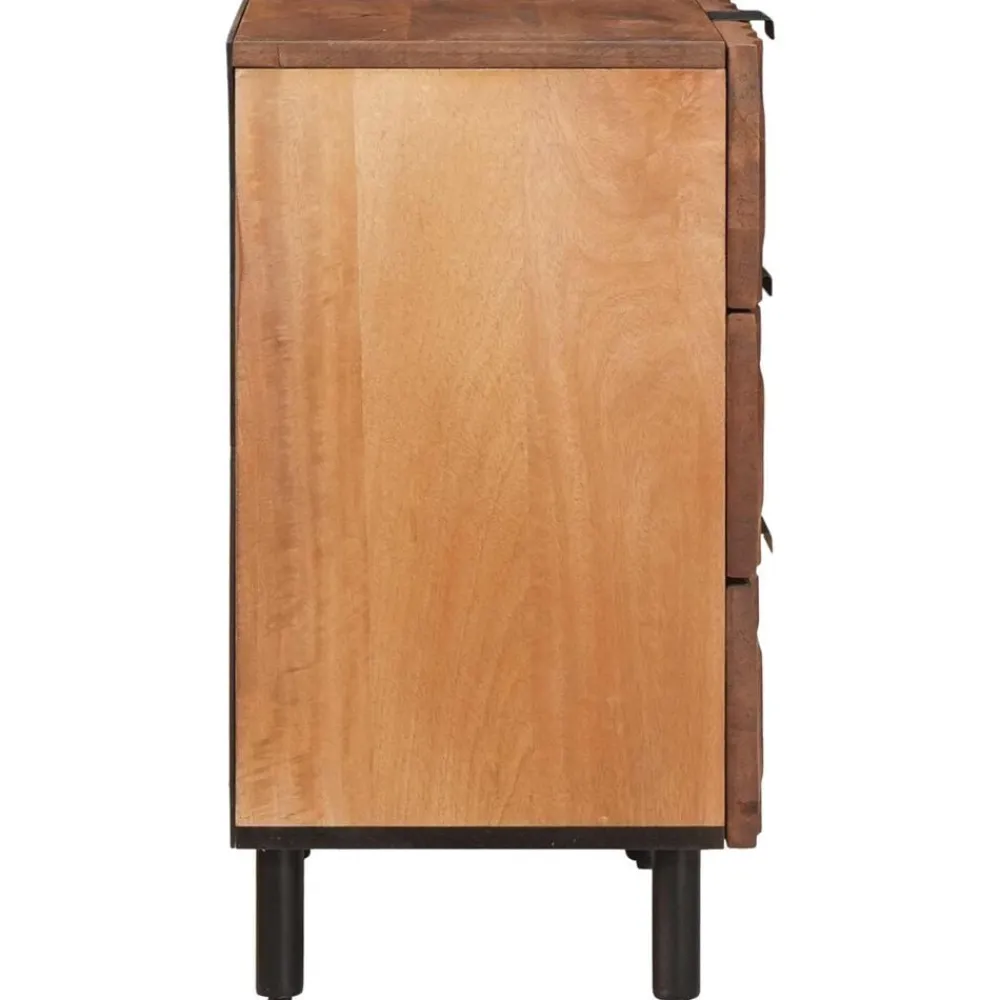 vidaXL Mesas-Armario de Noche Marrón 50 x 33 x 62 cm Madera de mango maciza