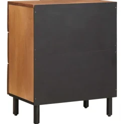 vidaXL Mesas-Armario de Noche Marrón 50 x 33 x 62 cm Madera de mango maciza