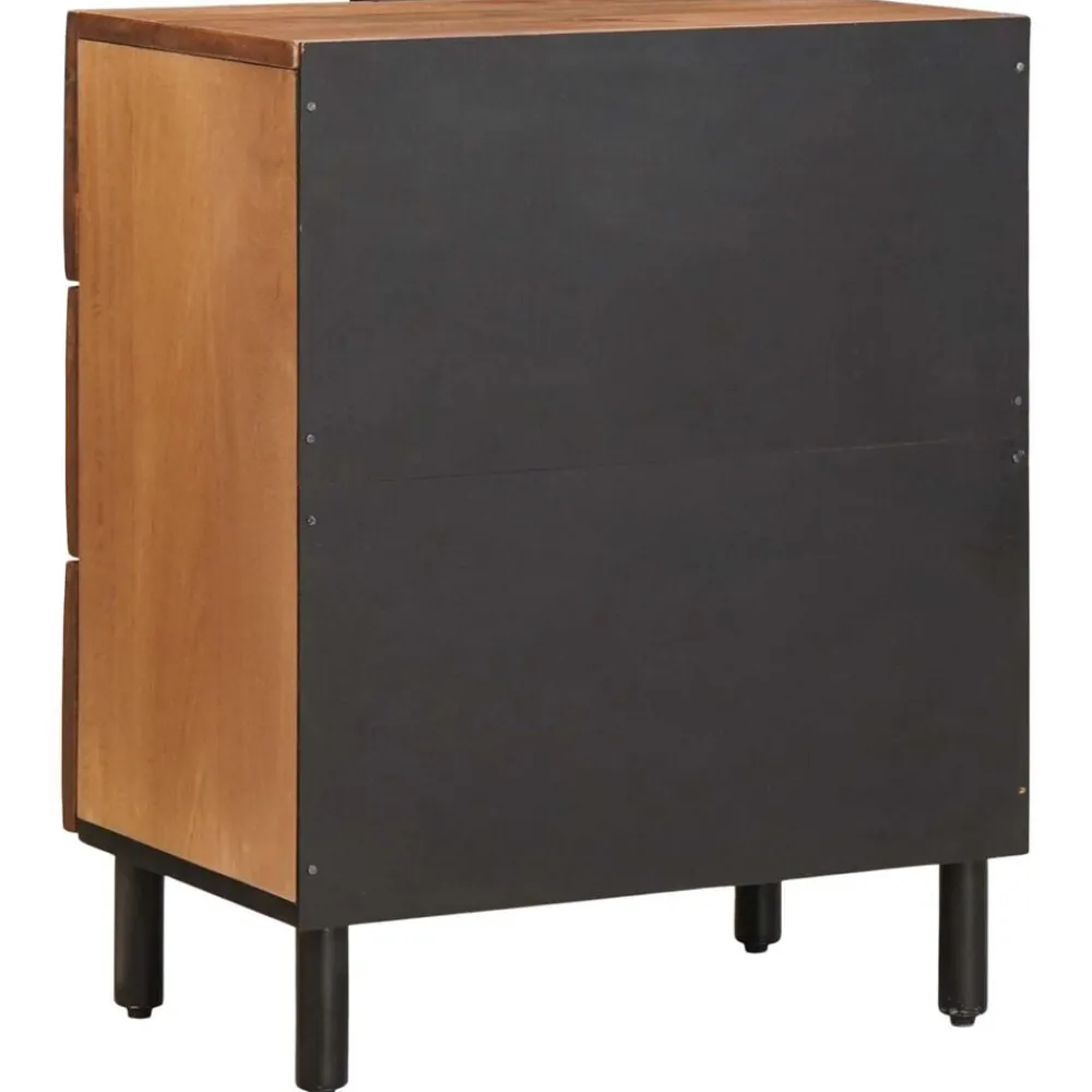 vidaXL Mesas-Armario de Noche Marrón 50 x 33 x 62 cm Madera de mango maciza