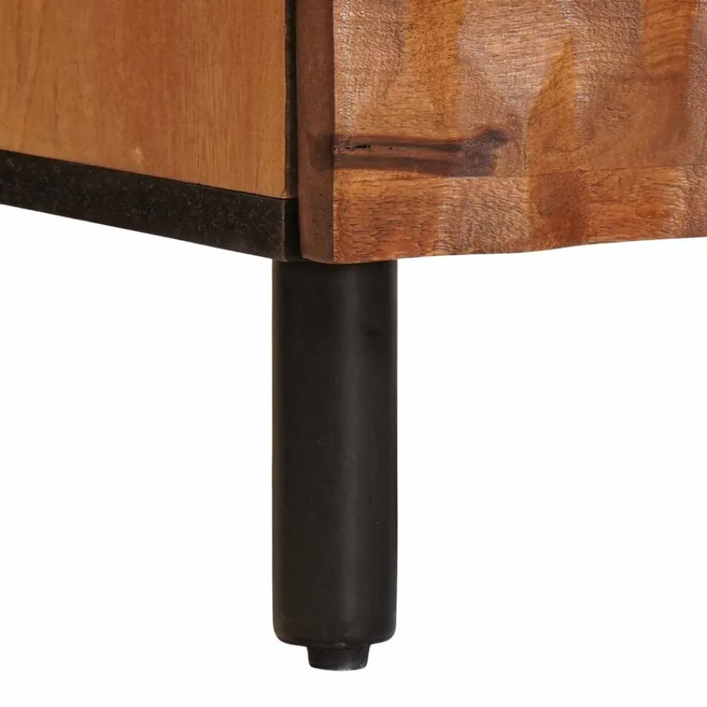 vidaXL Mesas-Armario de Noche Marrón 50 x 33 x 62 cm Madera de mango maciza