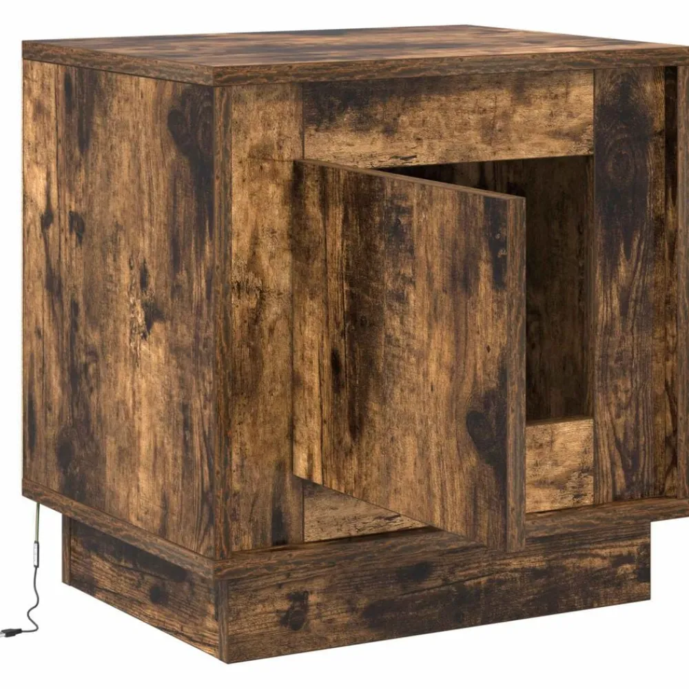 vidaXL Armario de Noche 44 x 34,5 x 45 cm Roble ahumado Clearance