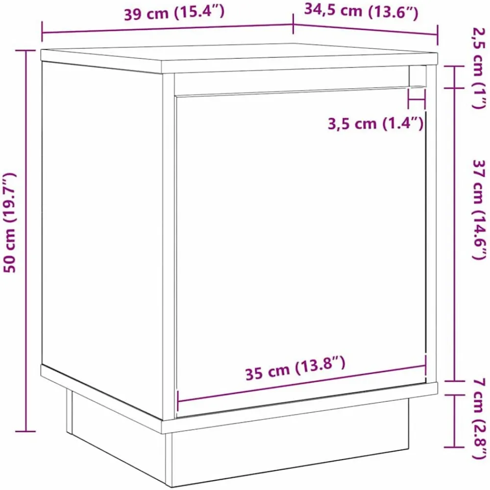 vidaXL Armario de Noche 39 x 34,5 x 50 cm Roble Sonoma Discount