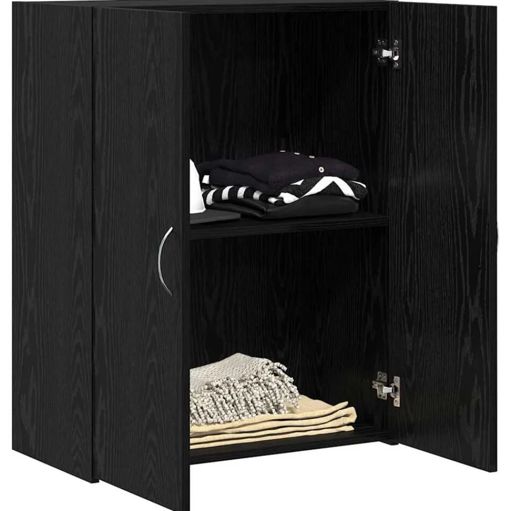 vidaXL Armario de Oficina con puerta Roble artesanal 70 x 32 x 77.5 cm Roble negro New